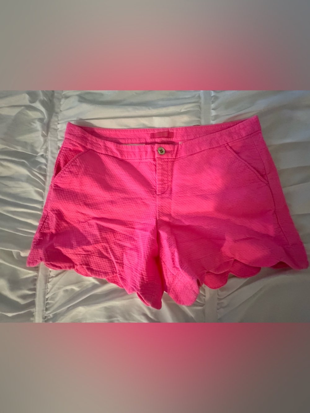 Lilly Pulitzer Hot Pink Scallop Hem Shorts